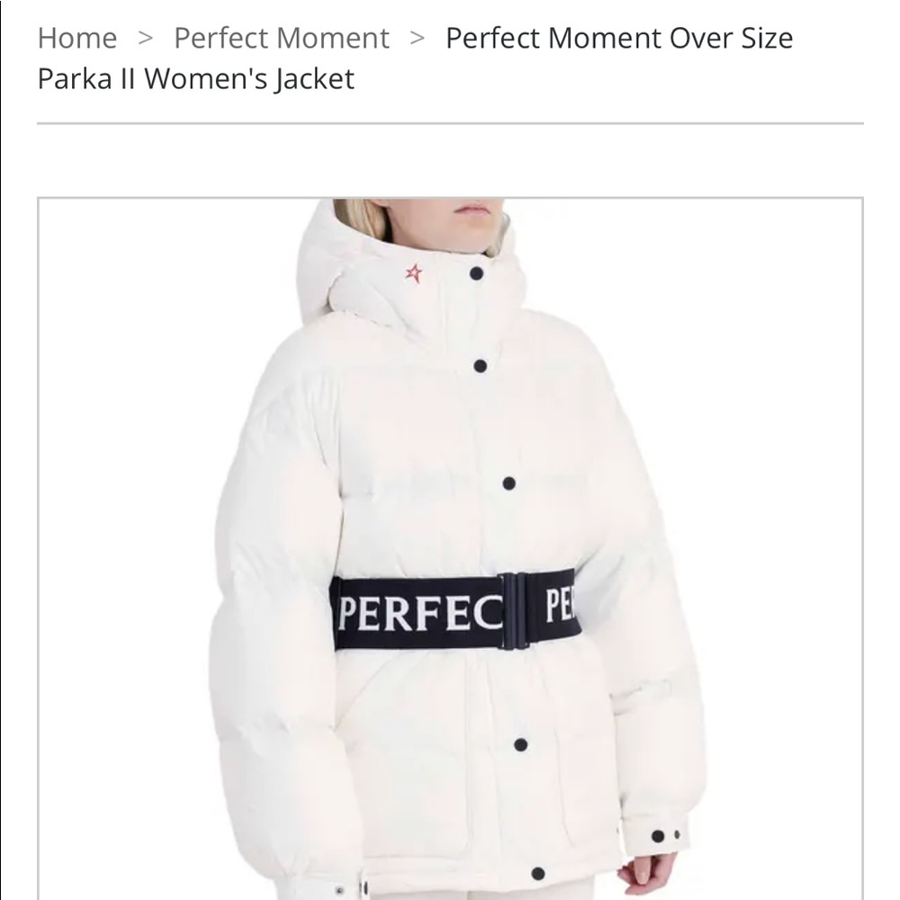 SOLD -Perfect Moment belted puffer in white. Brand New